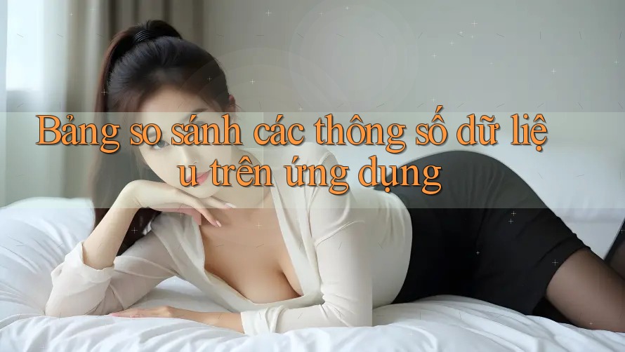 Bảng so sánh các thông số dữ liệu trên ứng dụng